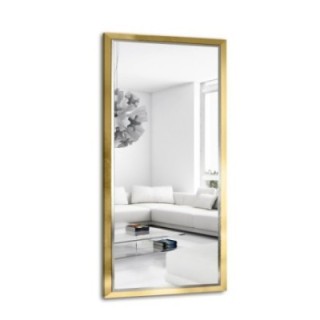 Zrcadlo v elegantním zlatostříbrném dřevěném rámu - 5201011