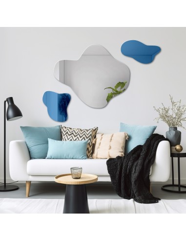 Nepravidelné modré zrcadlo – AQUA BLUE