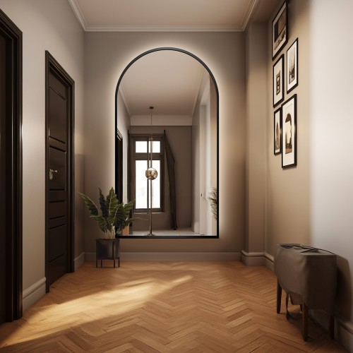 Poloviční oválné zrcadlo v...