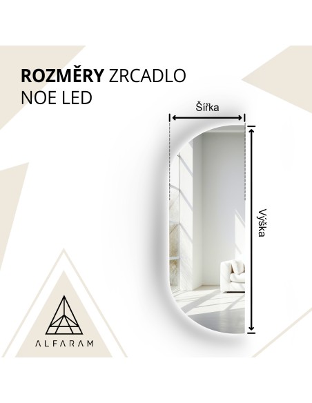 Zrcadlo nepravidelného tvaru s podsvícením - NOE LED