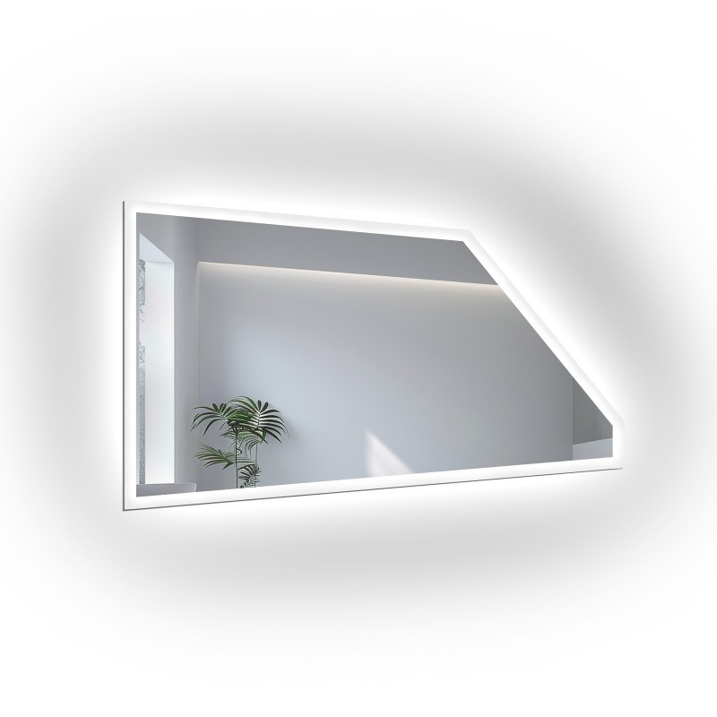 Pískované zrcadlo do podkroví - na míru - NIDA LED