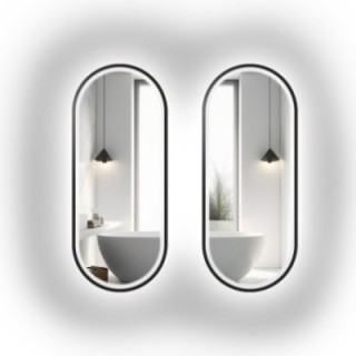 Sada oválných zrcadel v mdf rámu s osvětlením - SADA OSKAR LED II