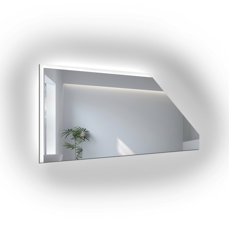 Pískované zrcadlo do podkroví - na míru - RABA LED
