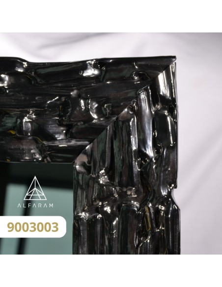 Luxusní nástěnné zrcadlo v bohatě zdobeném grafitovém rámu - 9003003