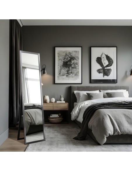 Stojící šatní zrcadlo v elegantním dřevěném rámu - 2801 - barva rámu dle vašeho výběru