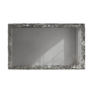 Elegantní nástěnné zrcadlo ve stříbrném rámu s grafitovým sklem – CLAUDE GRAPHITE