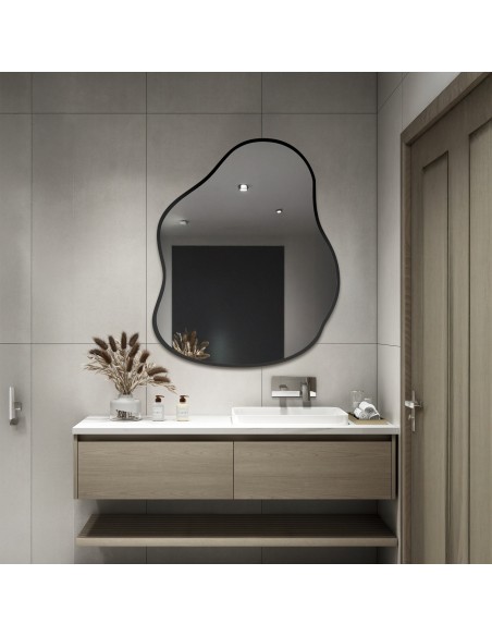 Zrcadlo v organickém tvaru v rámu - STONE V RÁMU