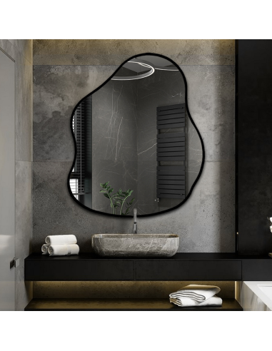 Zrcadlo v organickém tvaru v rámu -...