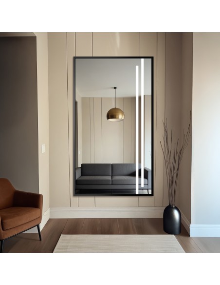 Zrcadlo v černém rámu s osvětlením - 1503 LED III - výběr barvy rámu