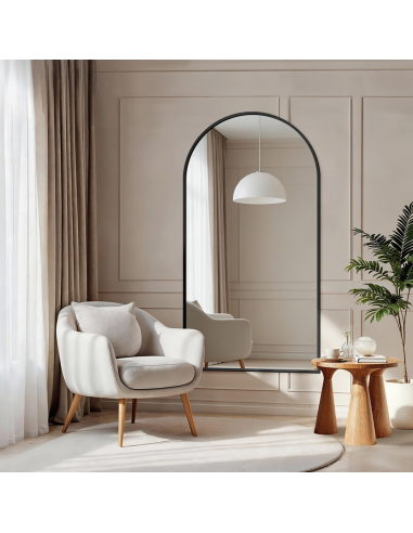 Poloviční oválné zrcadlo v černém...