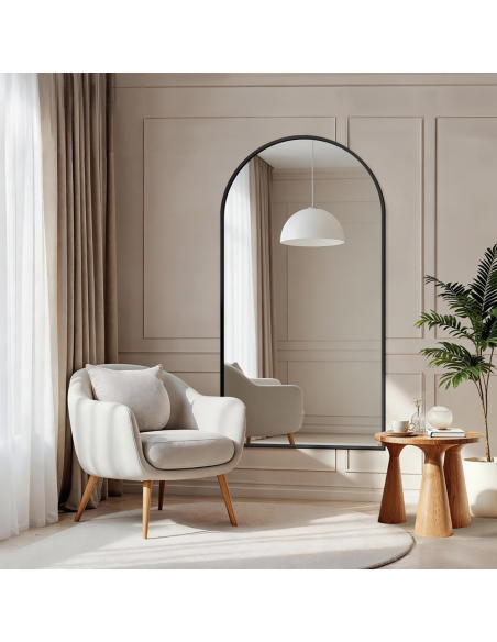 Poloviční oválné zrcadlo v černém rámu MDF SLIM - DOMI - barva rámu dle vašeho výběru