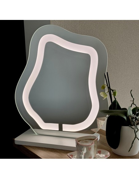 Kosmetické zrcátko s pískovaným podsvícením - FLOW LED PETITE