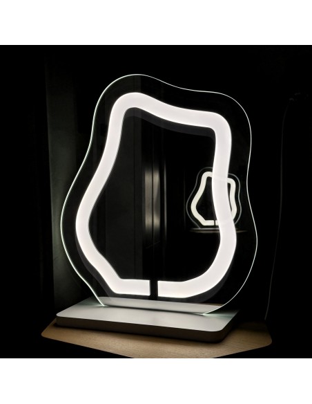 Kosmetické zrcátko s pískovaným podsvícením - FLOW LED PETITE