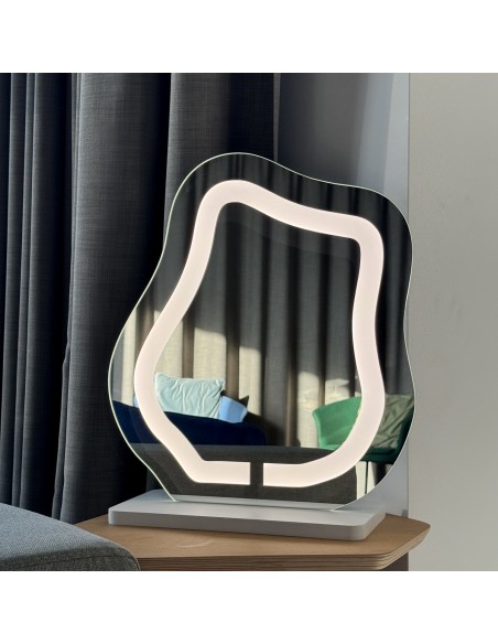 Kosmetické zrcátko s pískovaným podsvícením - FLOW LED PETITE