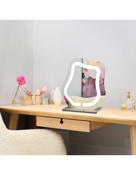 Kosmetické zrcátko s pískovaným podsvícením - FLOW LED PETITE