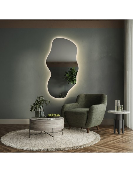Zrcadlo organického tvaru s podsvícením – VERALUCE LED