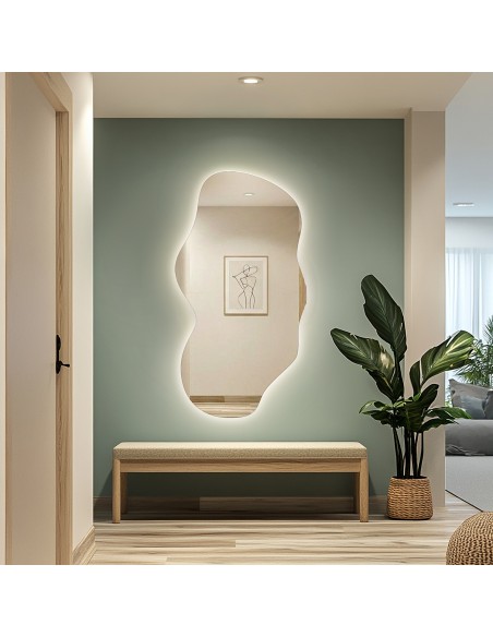 Zrcadlo organického tvaru s podsvícením – VERALUCE LED