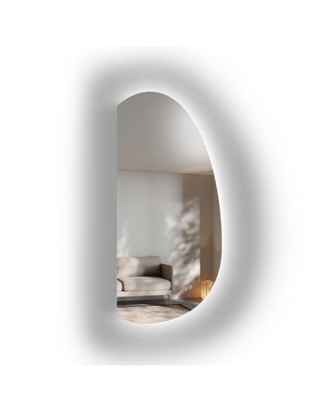 Organicky tvarované zrcadlo s osvětlením – TURMALIN LED