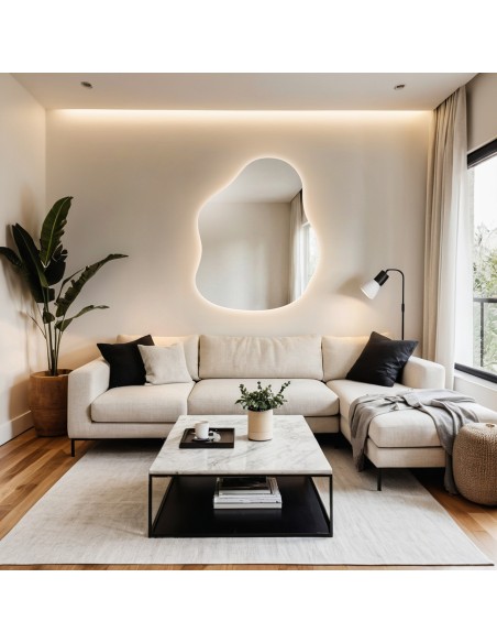 Zrcadlo s organickým tvarem s podsvícením - STONE LED