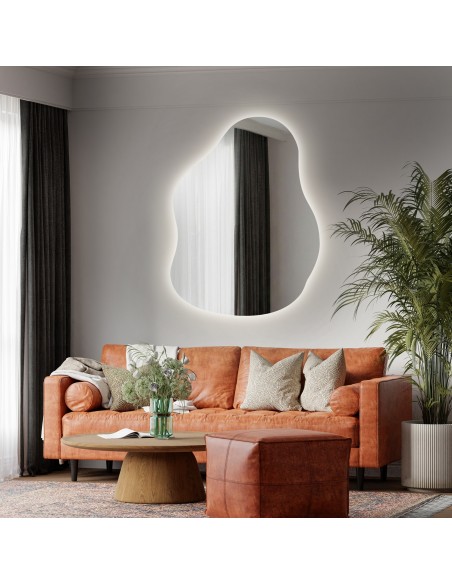 Zrcadlo s organickým tvarem s podsvícením - STONE LED