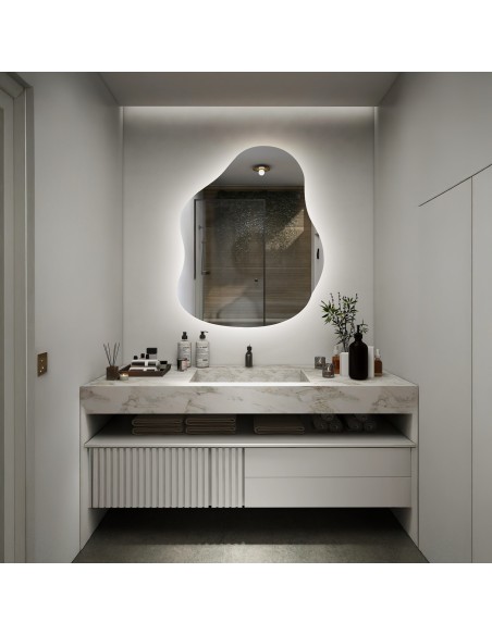 Zrcadlo s organickým tvarem s podsvícením - STONE LED
