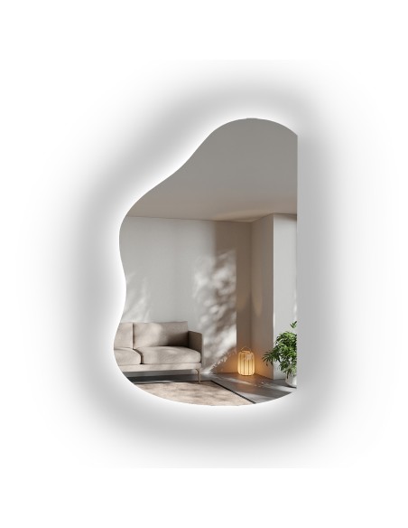 Organické zrcadlo se zkosenými hranami a LED podsvícením – STONE LED ZKOSENÉ HRANY