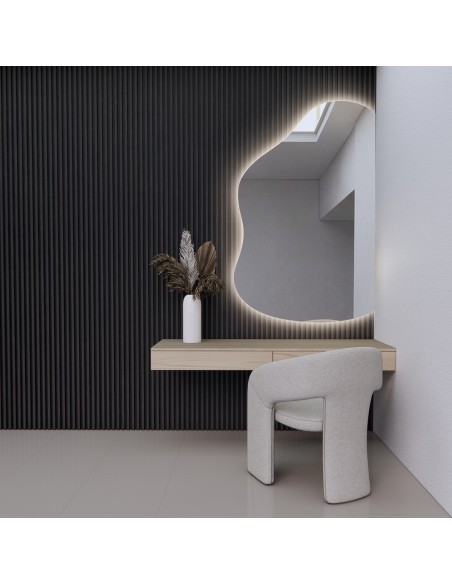 Organické zrcadlo se zkosenými hranami a LED podsvícením – STONE LED ZKOSENÉ HRANY