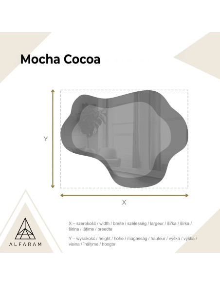 Nepravidelné zrcadlo na hnědé zrcadlové tabuli – MOCHA COCOA