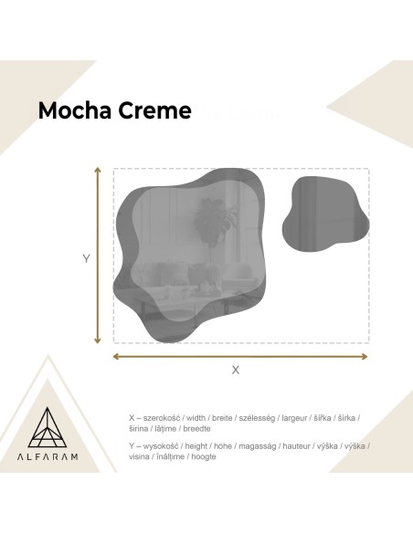Nepravidelná zrcadla na hnědé zrcadlové tabuli – MOCHA CREME