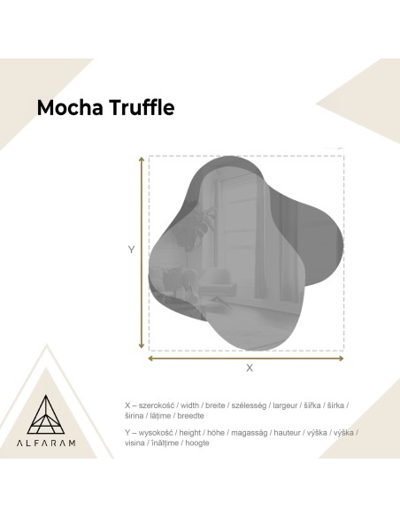 Nepravidelné zrcadlo na hnědé zrcadlové tabuli – MOCHA TRUFFLE