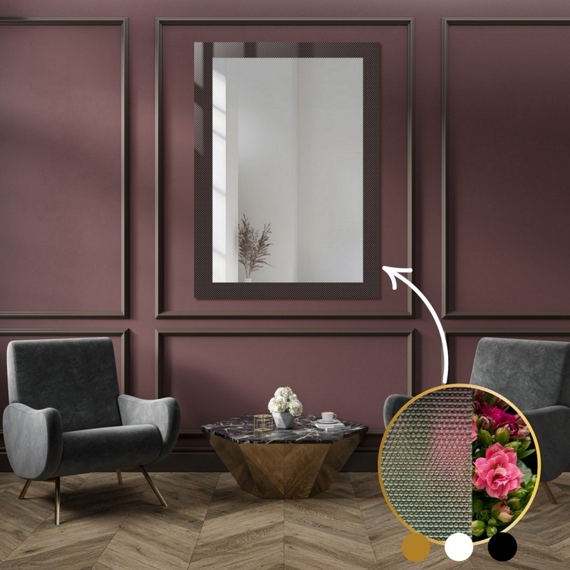 Dekorativní obdélníkové zrcadlo na ornamentálním skle Master Point - LUXORA SOLEIL