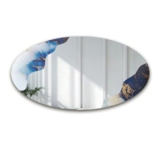Nepravidelné zrcadlo na eliptickém modrém mramoru – MARBLE ELFRA