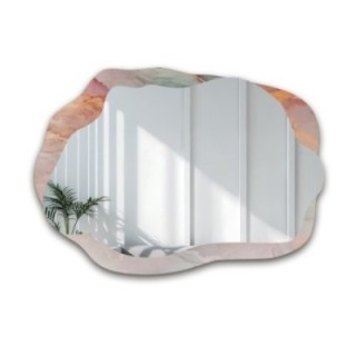Nepravidelné zrcadlo na růžovém mramoru – MARBLE ROSATO
