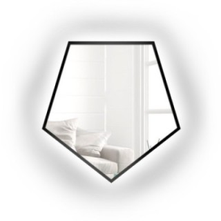 Zrcadlo geometrického tvaru v rámu s osvětlením – PENTA V RÁMU LED