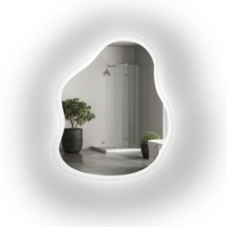 Zrcadlo s organickým tvarem na float skle s podsvícením - STONE GLASS LED
