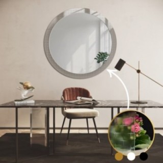 Dekorativní kulaté zrcadlo na ornamentálním skle Master Flex - LUXORA FROSTED