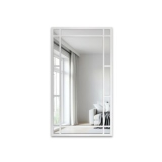 Loftové zrcadlo s příčkami v bílém rámu – SET