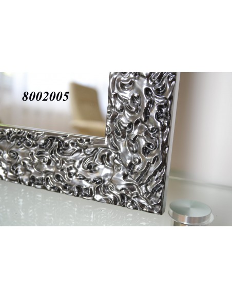 Zrcadlo Glamour v bohatém grafitovém rámu ve vysokém lesku - 8002005