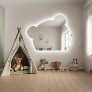 Zrcadlo do dětské koupelny s podsvícením – PANDA LED