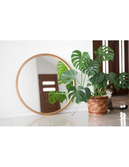 Kulaté zrcadlo v černém matném mdf rámu - OTTO - barva rámu dle vašeho výběru