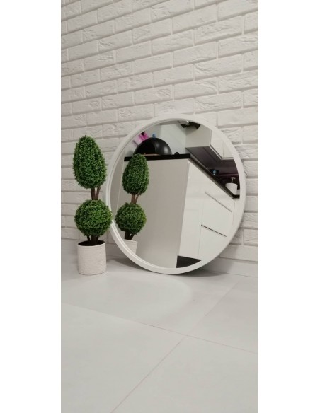 Kulaté zrcadlo v černém matném mdf rámu - OTTO - barva rámu dle vašeho výběru