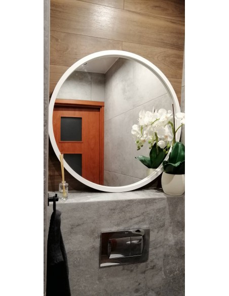 Kulaté zrcadlo v černém matném mdf rámu - OTTO - barva rámu dle vašeho výběru