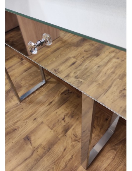 Zrcadlová konzolová toaleta se stříbrnými glamour nožkami - SILVER TOILETTE