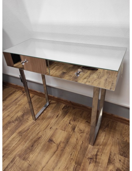 Zrcadlová konzolová toaleta se stříbrnými glamour nožkami - SILVER TOILETTE