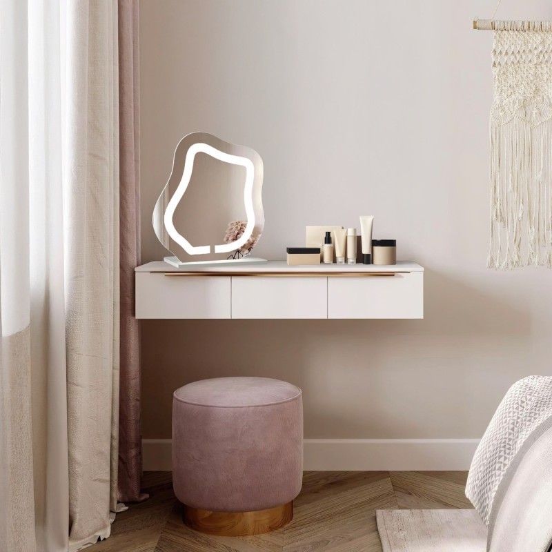 Kosmetické zrcátko s pískovaným podsvícením - FLOW LED PETITE