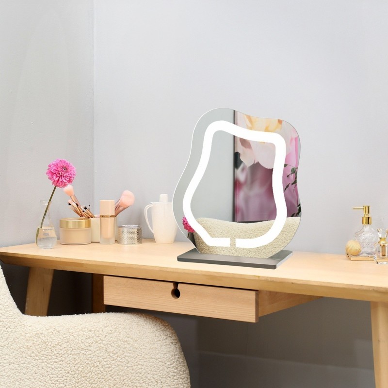 Kosmetické zrcátko s pískovaným podsvícením - FLOW LED PETITE
