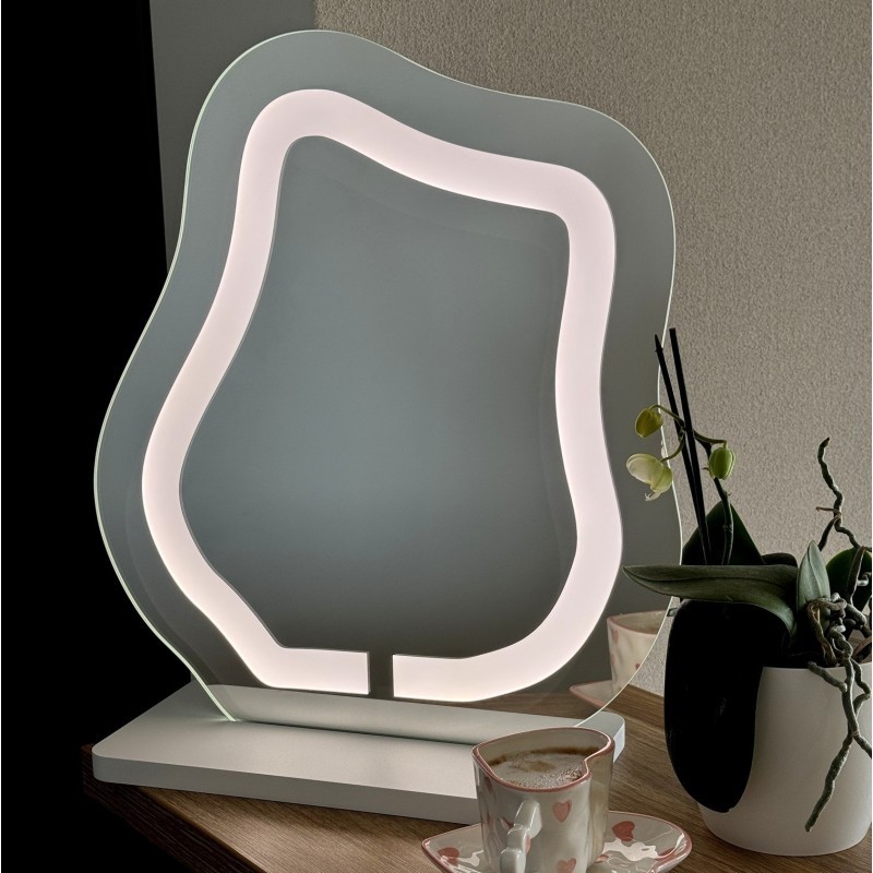 Kosmetické zrcátko s pískovaným podsvícením - FLOW LED PETITE