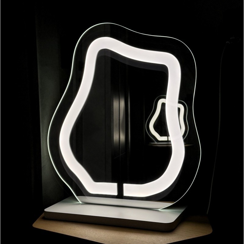 Kosmetické zrcátko s pískovaným podsvícením - FLOW LED PETITE