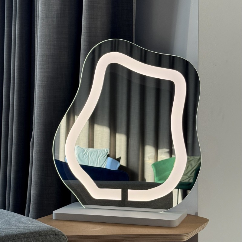 Kosmetické zrcátko s pískovaným podsvícením - FLOW LED PETITE