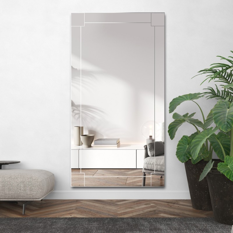 Křišťálové zrcadlo Glamour v zrcadlovém rámu - KIARA OptiWhite